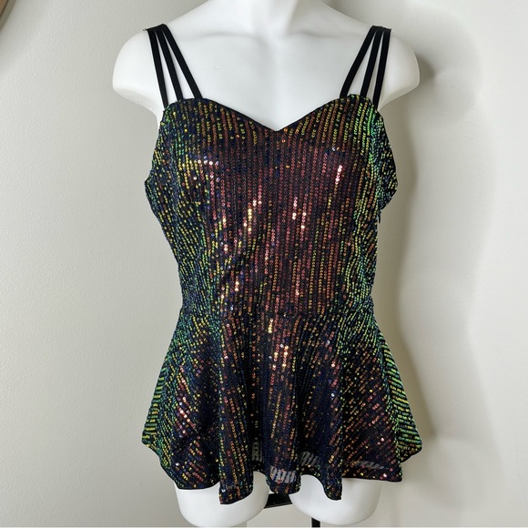 Grace Karin Tops - Grace Karin Triple Strap Sequined A-Line Cami Top M NWT